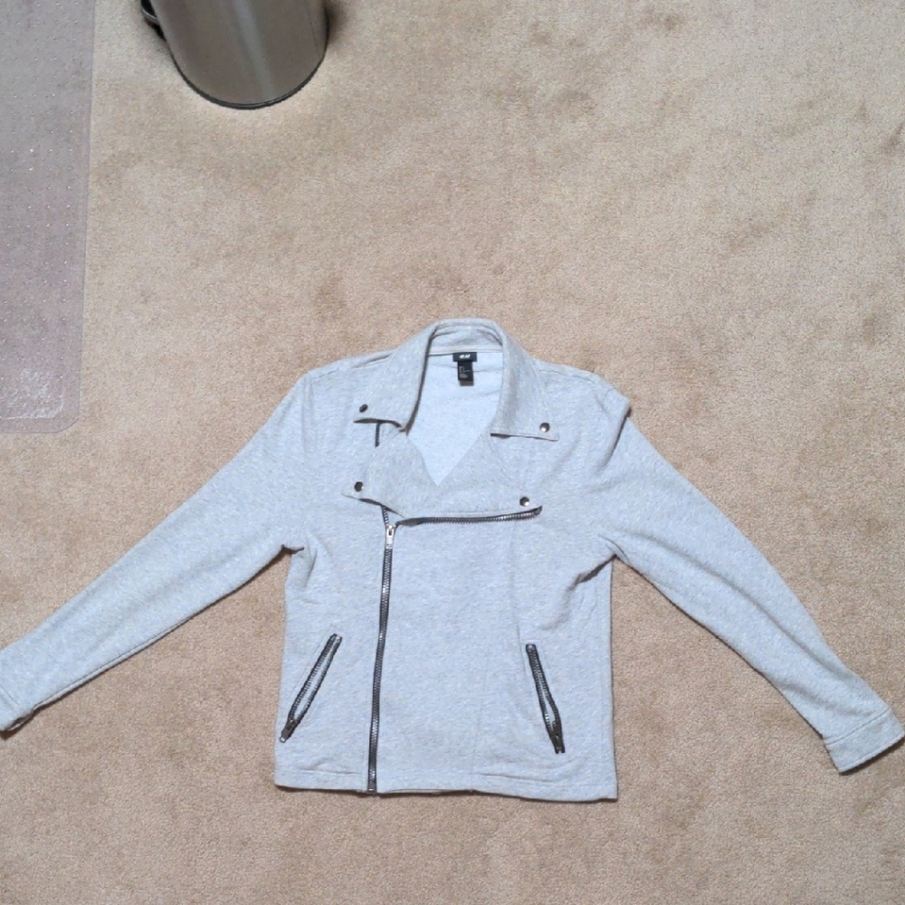 H&M Men's Heather Gray Zip-Up Sweater